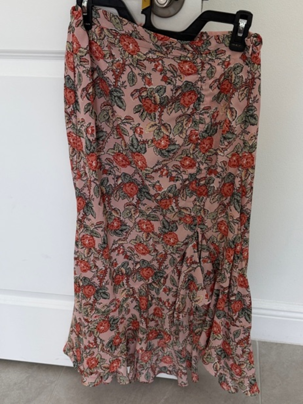 Max Studio Coral Floral Maxi Skirt